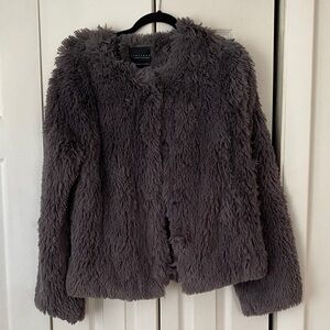 Sanctuary Luxe Gray Faux Fur Jacket